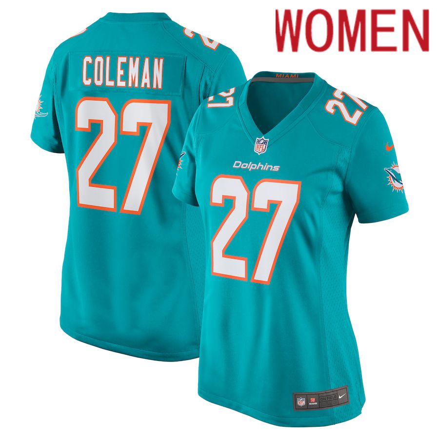 Women Miami Dolphins #27 Justin Coleman Nike Green Game NFL Jersey